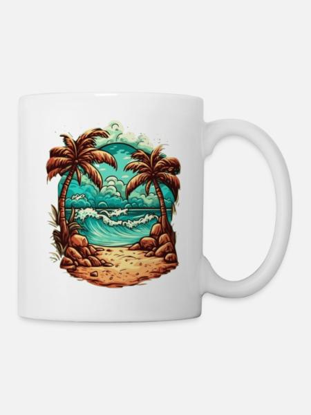 Insel Urlaub Strand Geschenk - Tasse - Weiß