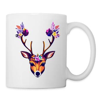 belles fleurs de cerf nature forêt - Mug blanc - blanc - Droite