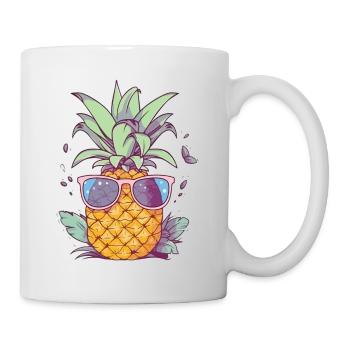 Ananas Sonnenbrille Sommer Urlaub Tropisch - Tasse - Weiß - Rechts