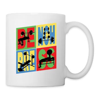 Bankdrücken Gewichtheben Kraftsport Fitness Stark - Tasse - Weiß - Rechts