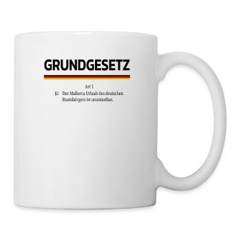 Lustiges Satire Grundgesetz Mallorca Urlaub - Tasse - Weiß - Rechts