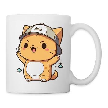 Cute cat wearing a hat - Mug - white - Right