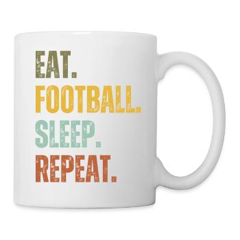EAT FOOTBALL SLEEP REPEAT - Mug - white - Right