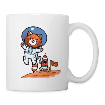 Roter Panda Astronaut Karikatur - Tasse - Weiß - Rechts
