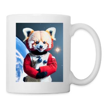 Glücklicher Roter Panda Austronaut - Tasse - Weiß - Rechts