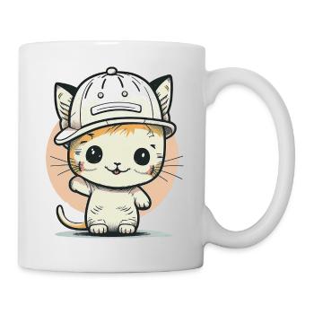 Cute cat wearing a hat 3 - Mug - white - Right