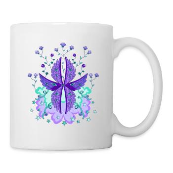Biblisch genau Engel Seraph Seraphim Purpur - Tasse - Weiß - Rechts