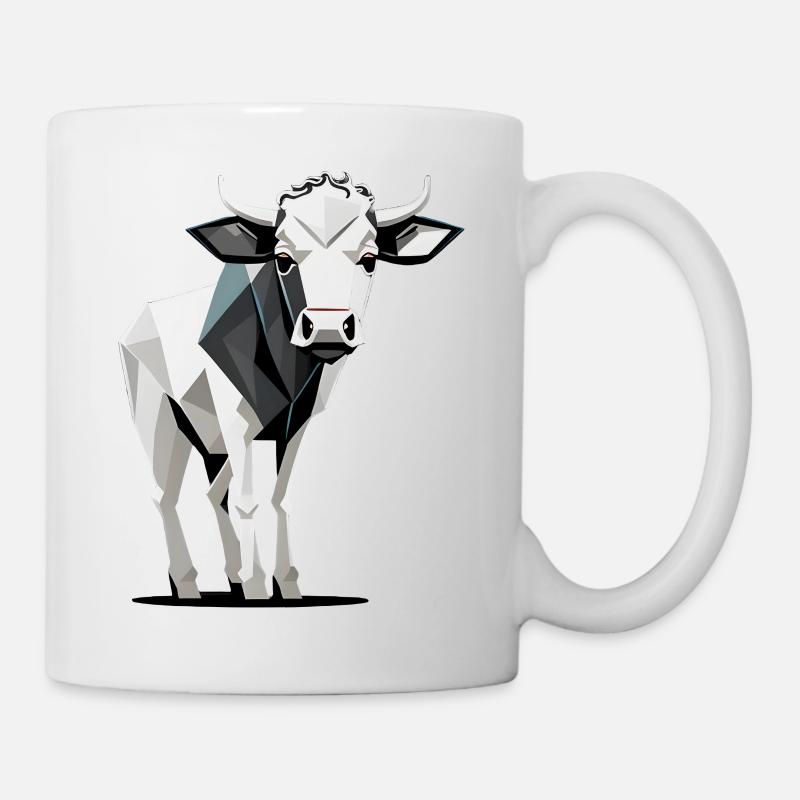 Minimalistische Kuh - Tasse - Weiß