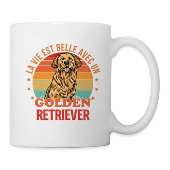 Golden retriever - Mug blanc - blanc - Droite