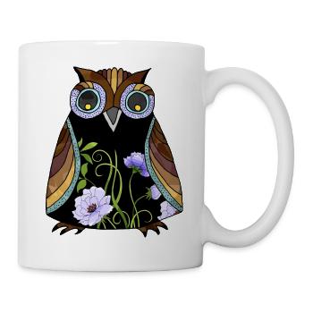 Bunter Vogel - Tasse - Weiß - Rechts