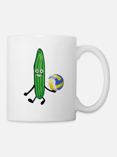 Volleyball,sportler,gurke,gurken,sportler - Tasse - Weiß