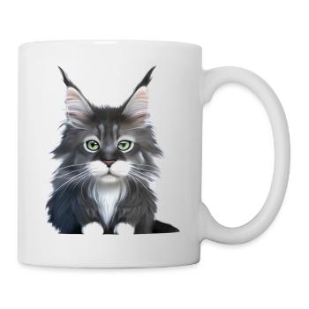 Cat Owner Maine Coon Cat Kitten Male - Mug - white - Right