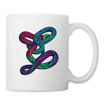 Einfache endlose Schlange - Tasse - Weiß - Rechts