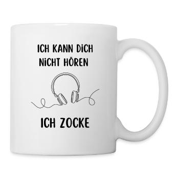 Ich kann dich nicht hören ich zocke Gamer Spruch - Tasse - Weiß - Rechts