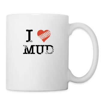 I Love Mud Offroad Motorsport Tire Marks - Mug - white - Right