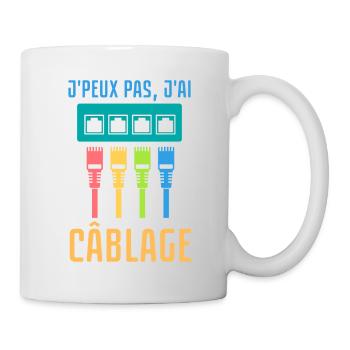 Câblage réseau informatique - Mug blanc - blanc - Droite