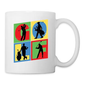 Golf Golfen Golfspieler Sport Hobby Club Vintage - Tasse - Weiß - Rechts