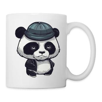 Ours panda cool avec chapeau de laine - Mug blanc - blanc - Droite