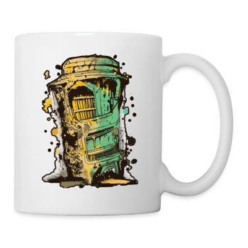 Abstraktes Vektor-Grafitti-Design, niedrige Palette - Tasse - Weiß - Rechts