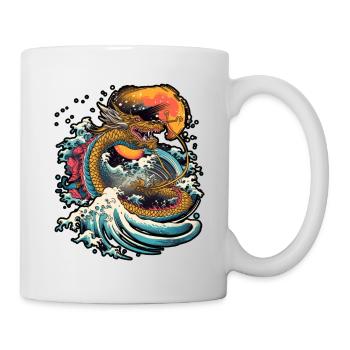 Chinese dragon emerging from water - Mug blanc - blanc - Droite
