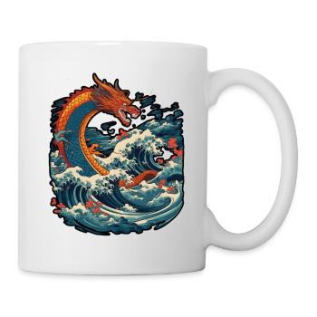 Chinese dragon emerging from water - Mug blanc - blanc - Droite