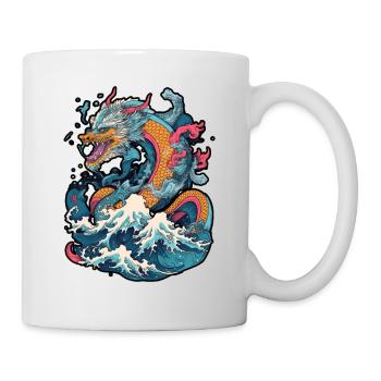 Chinese dragon emerging from water - Mug blanc - blanc - Droite