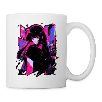 Anime girl kitsune posing, cute , fox, - Mug - white - Right