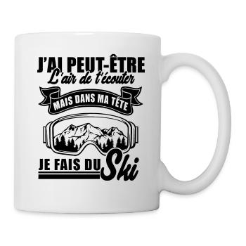 dans ma tête je fais du ski 2 - Mug blanc - blanc - Droite