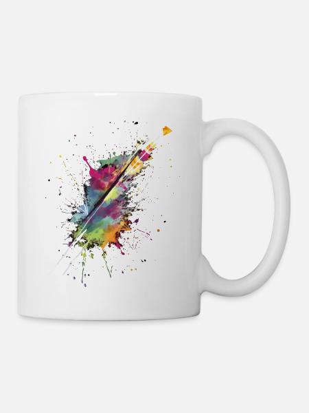 Mehrfarbige Aufgabe - Tasse - Weiß