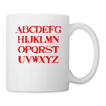 ABC Geschenkidee Alphabet Buchstaben Kindergarten - Tasse - Weiß - Rechts