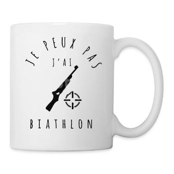biathlon - Je peux pas, j'ai biathlon - Mug blanc - blanc - Droite