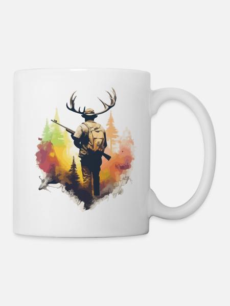 Der Hirschjäger - Tasse - Weiß
