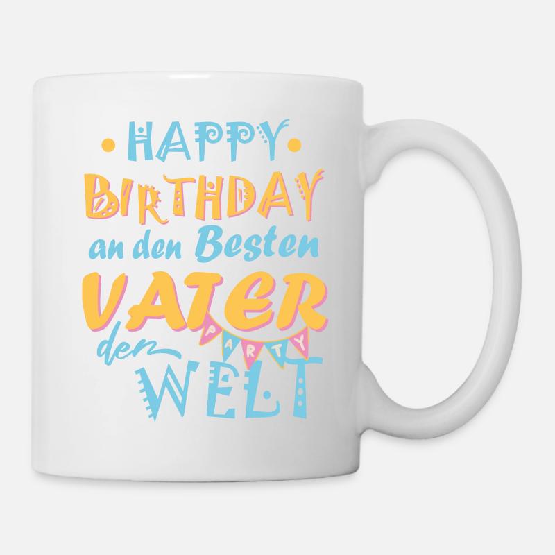 Happy Birthday Papa, Papas Geburtstag - Tasse - Weiß