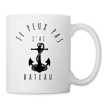 bateau - T-shirt "Je peux pas, j'ai bateau" - Mug blanc - blanc - Droite