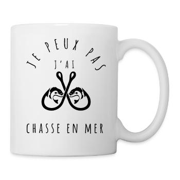 peche - Je peux pas, j'ai chasse en mer - Mug blanc - blanc - Droite