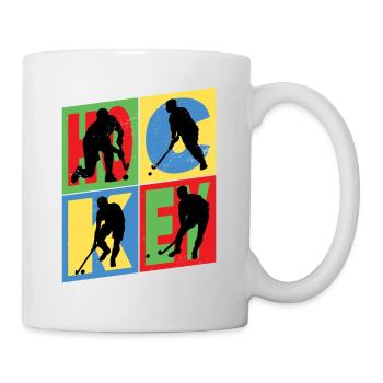Hockey Field Hockey Player Sports Fan Vintage Retro - Mug - white - Right