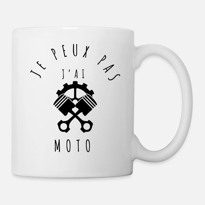 Passionnés de MOTO - Je peux pas j'ai moto - Mug blanc - blanc