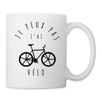 Je peux pas, j'ai vélo : la passion du deux-roues - Mug blanc - blanc - Droite