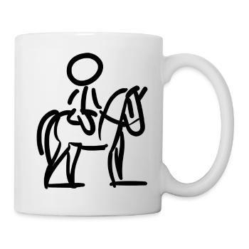 Rider sur Perd Style minimaliste - Mug blanc - blanc - Droite