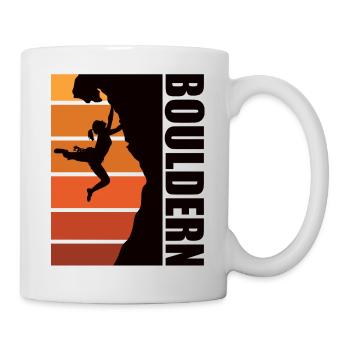 Kletter-Action pur: Frau beim Bouldern! - Tasse - Weiß - Rechts