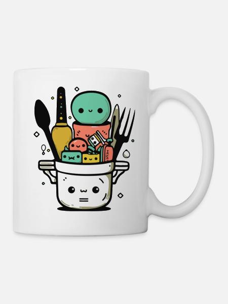 Utensilios de cocina kawaii - Taza - blanco