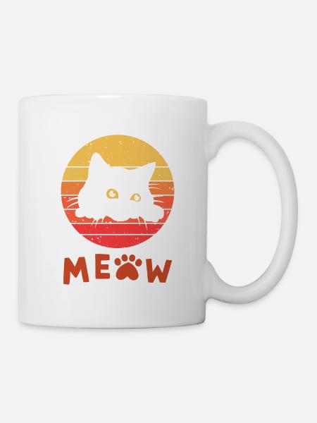 Retro Schwarze Katze 1 - Tasse - Weiß