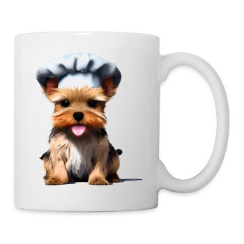 Yorkshire Terrier Puppy Cooking Restaurateur Dog - Mug - white - Right