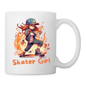 Teenage Girl On Skateboard Skater Girl Shirt - Mug - white - Right