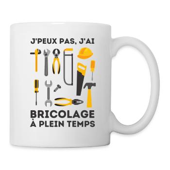 Bricoleur à plein temps - Mug blanc - blanc - Droite