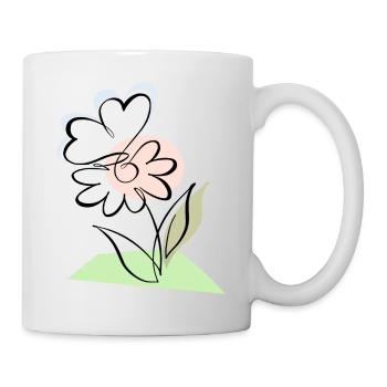 Flowering with butterfly - Mug - white - Right