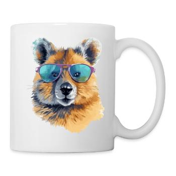Miki le quokka à lunettes - Mug blanc - blanc - Droite