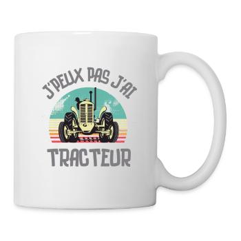 Fermier fermière tracteur - Mug blanc - blanc - Droite