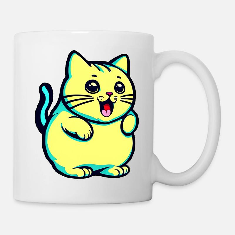 Cute Yellow Cat - Mug - white