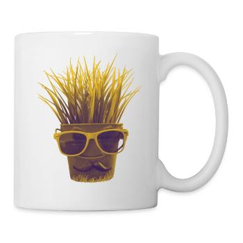 "Hipster with herbs" - Mug - white - Right